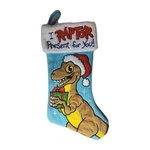 Christmas Stocking Dinosaur Jurrassic "i Raptor Present..." Blue Embroidered 17". Fixed Price $16.95.