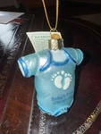 Old World Christmas Glass Ornament, Blue Baby One Piece. Fixed Price $7.99.