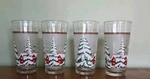 Kig Indonesia Frosted Winter Snow Drink Glasses Tumblers Lot Of 4 Christmas Euc. Fixed Price $24.95.