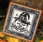 Jack-o-lantern Halloween Mini Print With Galvanized Frame Roundtop Collection. Fixed Price $23.00.