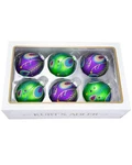 Green And Purple Peacock 80MM Glass Ball Christmas Ornaments Set Of 6 GG0920 .... Fixed Price $33.04.