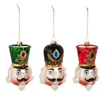 Raz Imports Glass Nutcracker Head Ornament Set 4552899. Fixed Price $40.00.