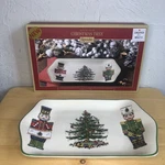 Spode Christmas Tree Earthenware Nutcracker Dessert Tray 11.75" New In Box. Fixed Price $24.99.