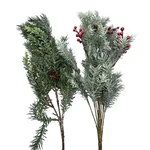 Christmas Artificial Set Of Pinecones Holly Berries Frosted 25" Read. Fixed Price $22.00.
