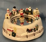 Santa Skating Mirror Pond Music Box Holiday Collections White Christmas Vtg. Fixed Price $30.00.