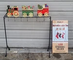 Forup Led Christmas Train Freestanding Metal Holder - 6 Stockings. Fixed Price $58.00.
