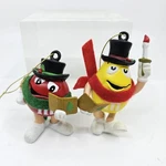 Lot 2 M&m Ornaments Kurt Adler '08 Yellow, Red, Carolers. Fixed Price $14.99.