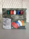 Holiday Time 25 Ft. C9 Ceramic Multi-color Vintage Style Large Light Set. Fixed Price $22.20.