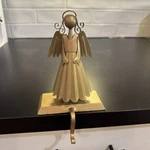 Metal Angel Christmas Stocking Holder Gold Rustic Mantel Hook Weighted Holiday. Fixed Price $21.00.