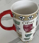 Cypress Home Latte Mug Ceramic White/red/multicolor Novelty Coffee Design 6.5 In. Fixed Price $24.00.