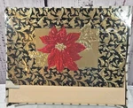 Vtg Plus Mark Christmas Cards Sealed Box Of 14, Red & Gold Poinsettia (1990). Fixed Price $11.50.