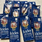 Lot Of 12 Old World Santa Icicles Tinsel 18" / 2,000 Strands Union Wadding. Fixed Price $30.00.