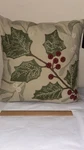 Pier Decorative Embroidered Christmas Throw Pillow Holly Berry Holiday 18". Fixed Price $14.00.