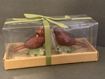 Cardinal Salt & Pepper Shakers Grasslands Road Nib/bow Christmas Winter Holiday. Fixed Price $12.00.