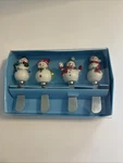 St. Nicholas Square Snowman Cheese Spreader Set Of 4 Chill Out Nib. Fixed Price $17.85.