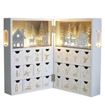 Pioneer-effort Wooden Christmas Advent Calendar Book With Led-lit White. Fixed Price $74.99.