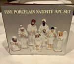 Fine Porcelain Nativity Set 9 Pieces Galleria Christmas Baby Jesus Holy Family. Fixed Price $35.00.