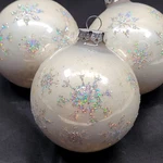 Set Of 3 Iridescent White Snowflake Glass Christmas Ornaments Holiday Decor Vtg. Fixed Price $12.99.