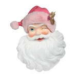 December Diamonds Pink Christmas Santa Head With Fur Hat Wall Decor - Cute. Fixed Price $172.00.