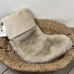 Pottery Barn Mink Faux Fur Christmas Stocking Med Taupe/beige Mono. Fixed Price $39.00.