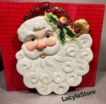 Essential Ff Fitz & Floyd 9" Santa Face Christmas Canape Serving Plate Box. Fixed Price $50.00.