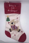 Dandee Baby 1ST Rudolph Red Nose Reindeer Christmas Stocking 18" New Tag. Fixed Price $12.75.