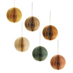 Nicrolandee Christmas Hanging Decorations, 6 Pcs Nature Round Glitter Wood. Fixed Price $13.35.