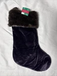 New Dark Eggplant Purple Christmas Stocking Brown Faux Fur Cuff 18" Lined Target. Fixed Price $9.74.