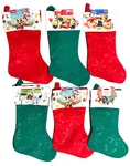 Set Of 6, Ruz 16" Christmas Character Stockings Red Green Felt Snoopy Mickey. Fixed Price $18.00.