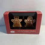 Nos Trim Home Christmas Gingerbread Man W/ Scarf Salt & Pepper Shaker Cookie. Fixed Price $11.50.