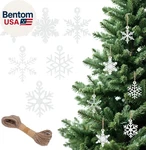 24PCS White Snowflake Omaments, Glitter Ornaments For Christmas Tree, D. Fixed Price $14.43.