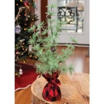 New Farmhouse Cabin Red Black Buffalo Check Frosted Christmas Tree 18". Fixed Price $19.95.