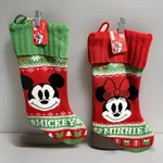 Disney Mickey & Minnie Christmas Stocking Red Green White Sweater Knit Fair Isle. Fixed Price $32.00.