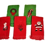 Christmas Hand Towels Set Of 5 Embroidered Santa Wreath Candle Holiday Decor Vtg. Fixed Price $34.99.