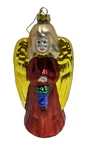 Ganz Blown Glass Painted 7" Christmas Ornament Angel Red Dress Vintage 1999. Fixed Price $8.99.