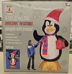 Trim Home Christmas Penguin W/ Present Airblown Inflatable 8 Foot Tall. Fixed Price $112.80.