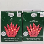 Holiday Time 50 Red Mini String Christmas Lights Wire X2 9.5 Ft. Fixed Price $9.95.