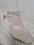 Gold Pink Frosted Forest Christmas Stocking Champange Sequins 17 New. Fixed Price $16.95.