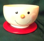 Burton + Peppermint Snowman 2007 Christmas Ceramic Bowl & Underplate. Fixed Price $15.99.
