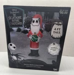 Disney Nightmare Before Christmas Santa Jack Skellington 4' Airblown Inflatable. Fixed Price $24.99.