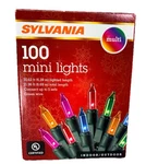 Sylvania 100 Count Multi Mini Christmas Lights String Green Wire Incandescent. Fixed Price $14.99.