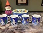 The Sakura Table, Snow Pals, Set Of Four Stoneware Mugs By Zulauf Designs. Fixed Price $25.00.
