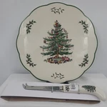 Spode Cheese Trivet Christmas Tree Porcelain 9 Dish Plus Knife New No Box. Fixed Price $22.95.