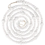 9 Foot White Bead Ball Christmas Garland Wooden Tree. Fixed Price $10.30.