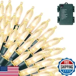 Joliyoou 50 Led 16FT Warm White Battery String Lights, 8-MODE Timer, Indoor/outd. Fixed Price $30.48.