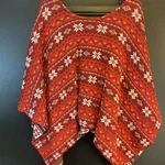 Demdaco Ugly Christmas Party Holiday Shawl Poncho Knit Red Sweater One Size Cape. Fixed Price $19.99.