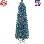 Slim Pre-lit Fiber Optic Christmas Tree Holiday Decor Multi-color Lights New. Fixed Price $82.93.