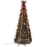 Holiday Peak Pull-up Christmas Tree, Pre-lit And Fully Decorated, 7. Fixed Price $258.18.