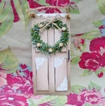 Christmas Teeny Tiny Door Wreath Ornament Tan Adorable New. Fixed Price $7.99.