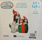 Gemmy 5.5FT Tall Dog Family Scene Christmas Inflatable. Fixed Price $125.00.